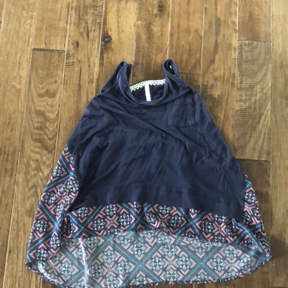 Blue patterned tank top